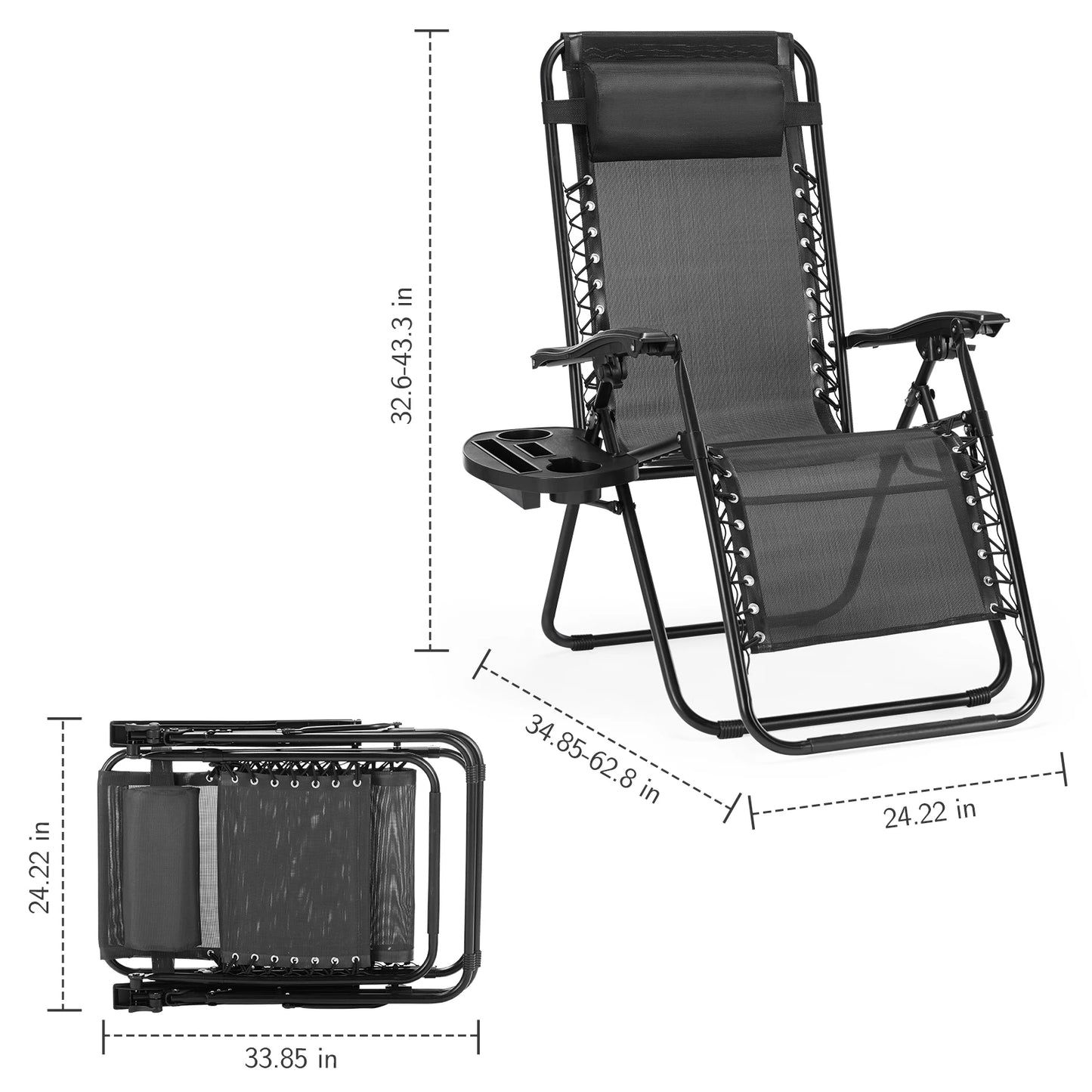 Set of 2 Outdoor Lounge Chair