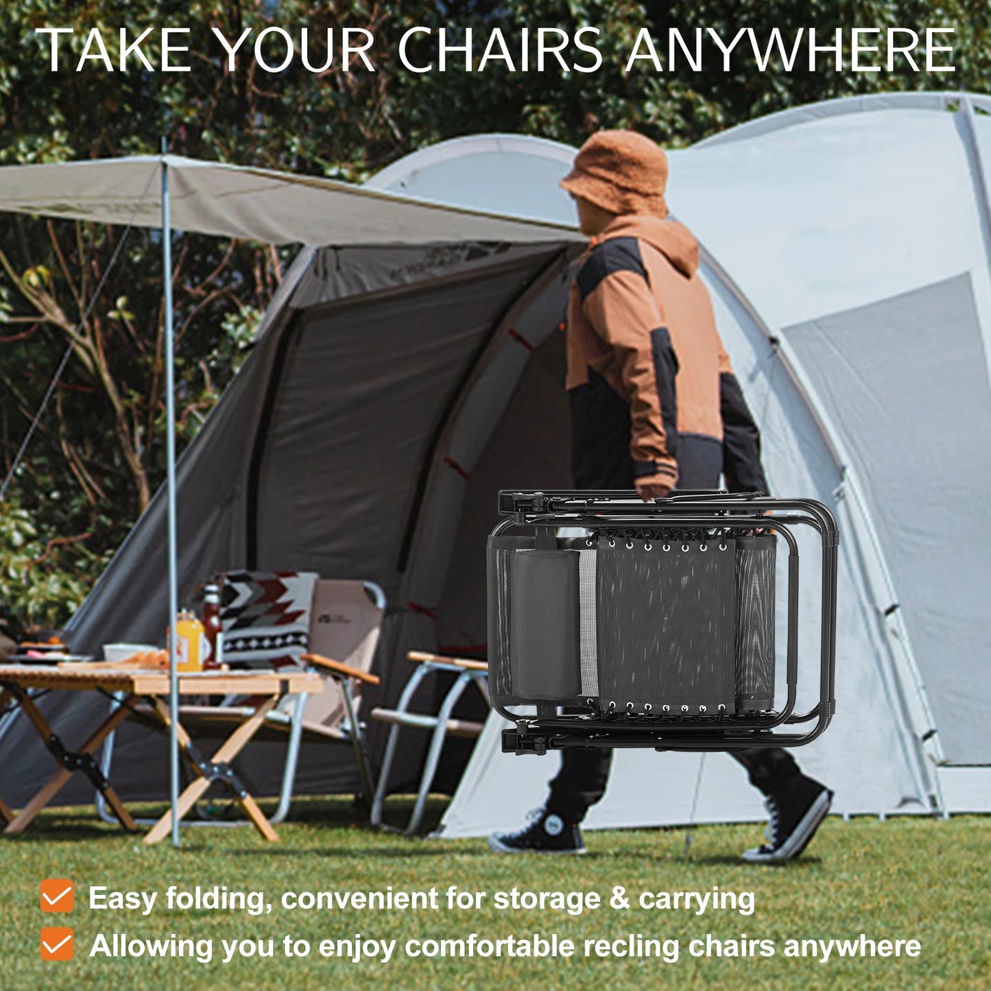 Set of 2 Outdoor Lounge Chair